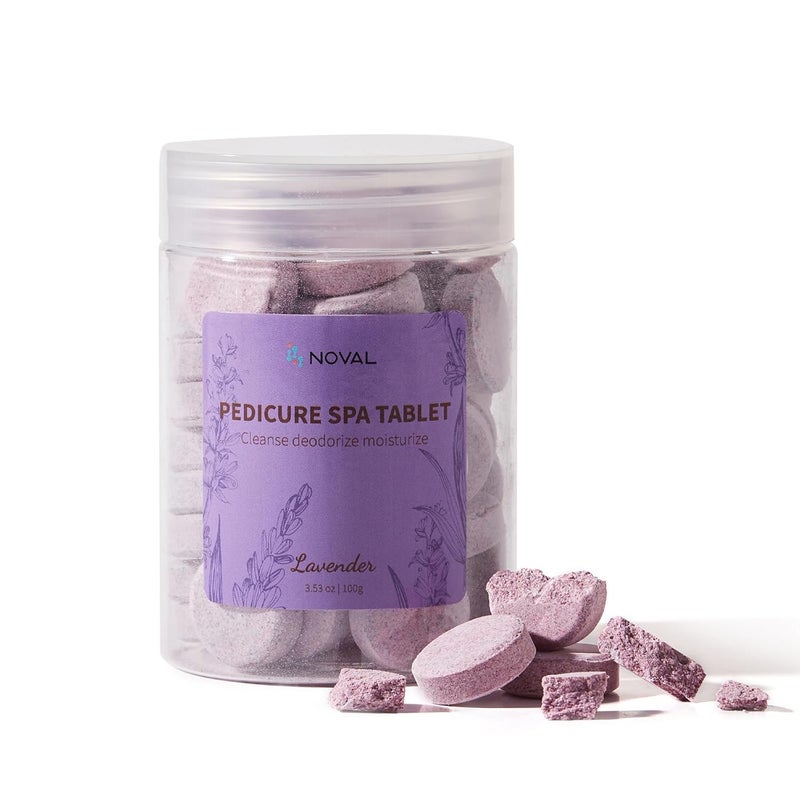 NOVAL Pedicure Spa Tablet - Fast Dissolving, Gentle & Portable Foot Soak for Softening Calluses & Hydrating Skin, Lavender Scent - Image 1